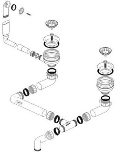 Fregadero blanco ABLG 2X3 5   OAFB UEBL RUND