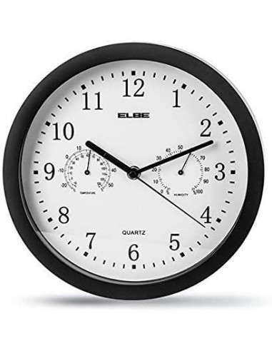 Reloj pared Elbe RP1005N  25cm temp humedad